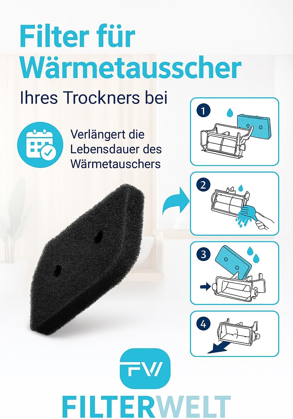 Filter 12007650 passt für Bosch Siemens Constructa Wärmepumpentrockner