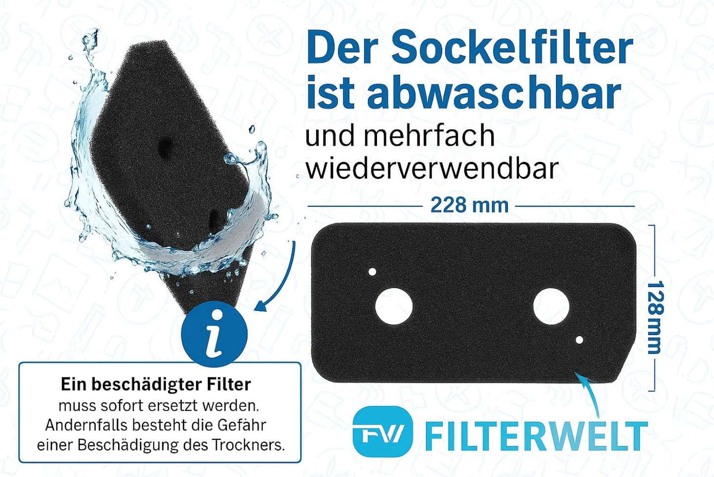 Filter 12007650 passt für Bosch Siemens Constructa Wärmepumpentrockner