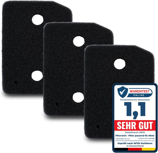 3 Filter passend für Miele 9164761 – Sockelfilter T1 Wärmepumpentrockner