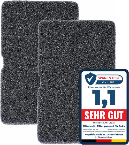 2 Filter passend für Beko Grundig Blomberg 2964840100 – Flusensieb Trockner