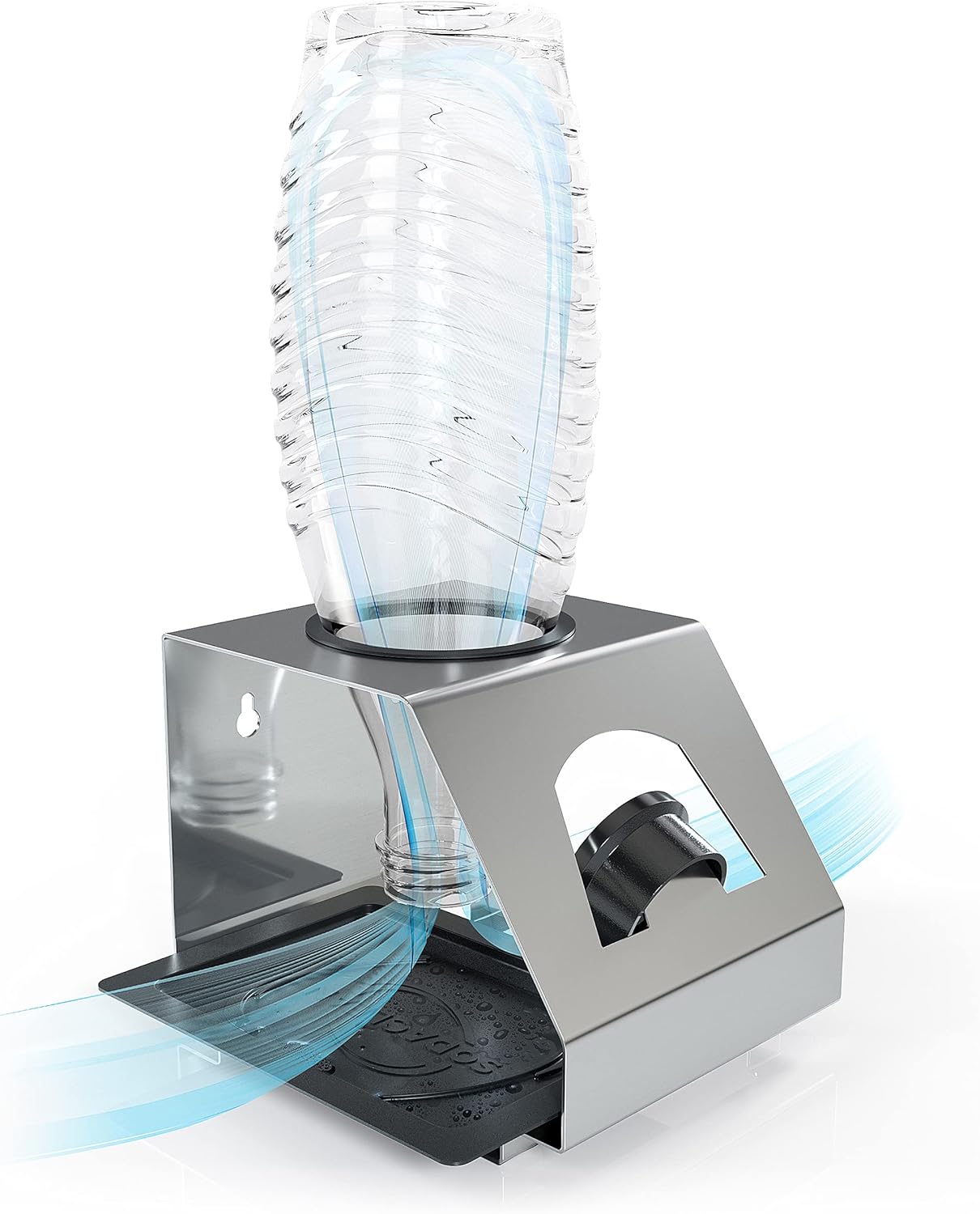 Sodaclean Flaschenhalter 1er mit Abtropfwanne – kompatibel mit SodaStream Duo®, Crystal® & Easy Fuse®