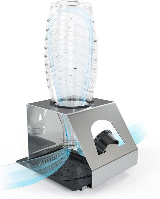 Sodaclean Flaschenhalter 1er mit Abtropfwanne – kompatibel mit SodaStream Duo®, Crystal® & Easy Fuse®