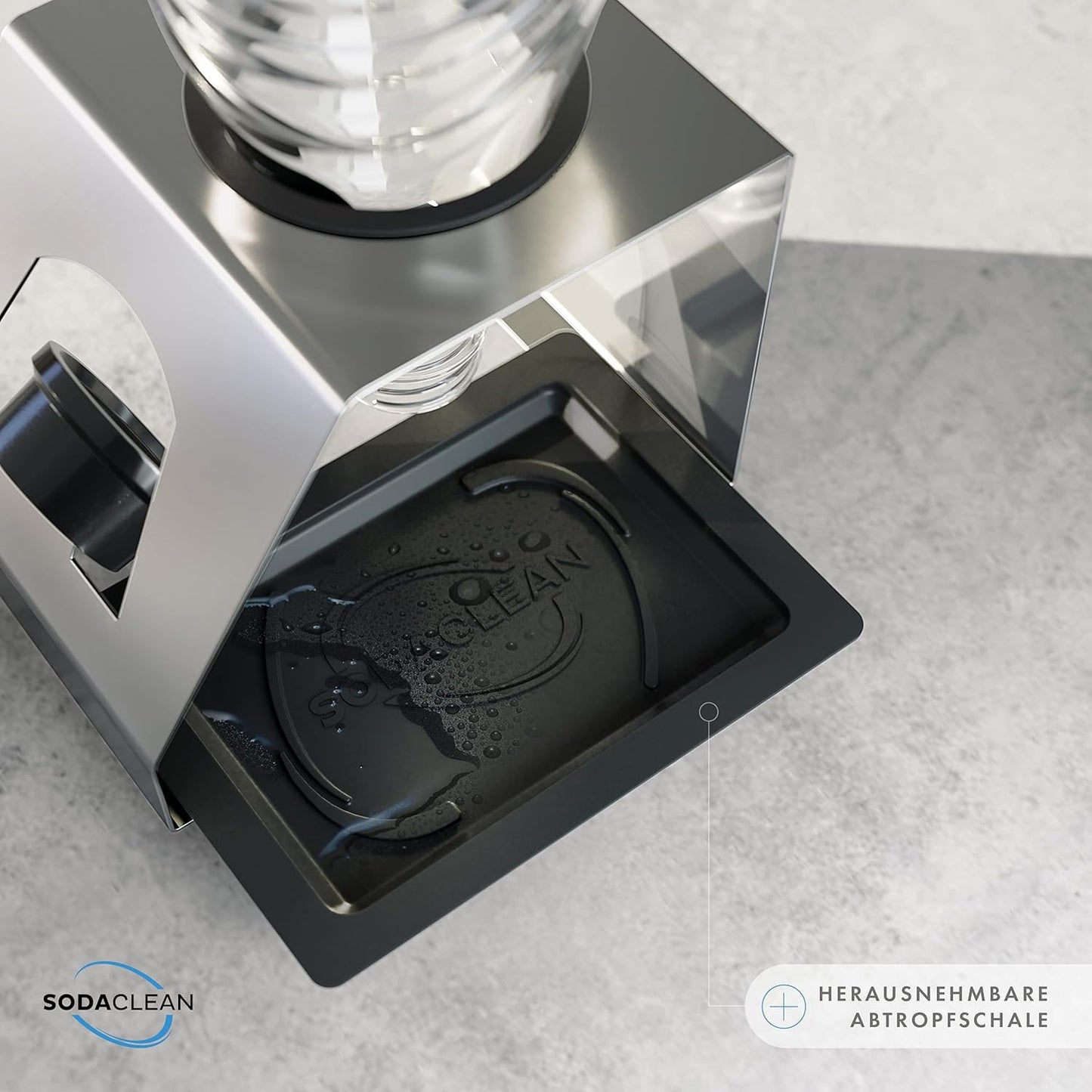 Sodaclean Flaschenhalter 1er mit Abtropfwanne – kompatibel mit SodaStream Duo®, Crystal® & Easy Fuse®