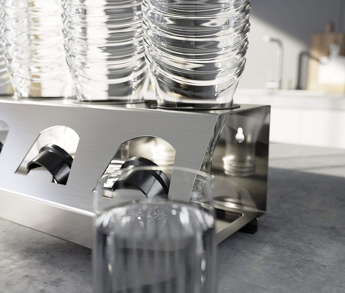 Sodaclean Flaschenhalter 4er mit Abtropfwanne – kompatibel mit SodaStream Duo®, Crystal® & Easy Fuse®