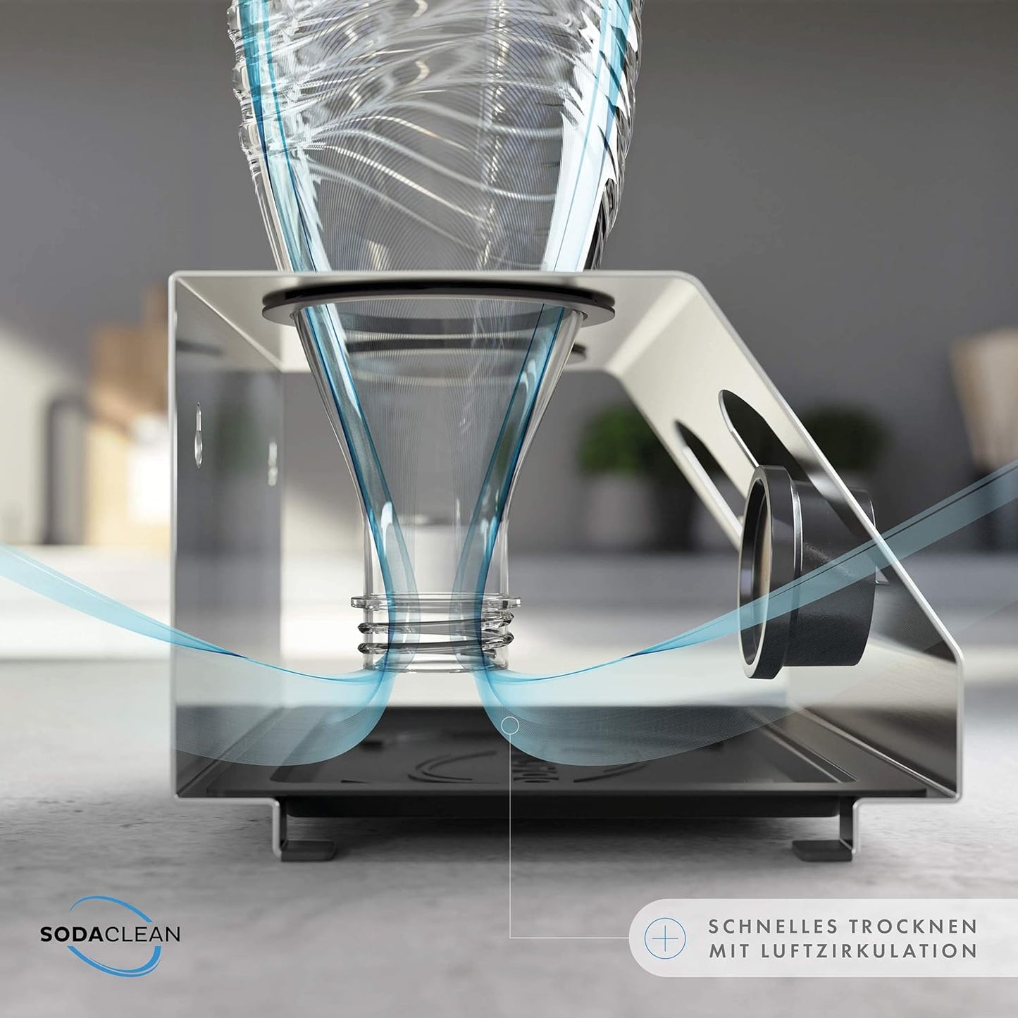 Sodaclean Flaschenhalter 2er mit Abtropfwanne – kompatibel mit SodaStream Duo®, Crystal® & Easy Fuse®