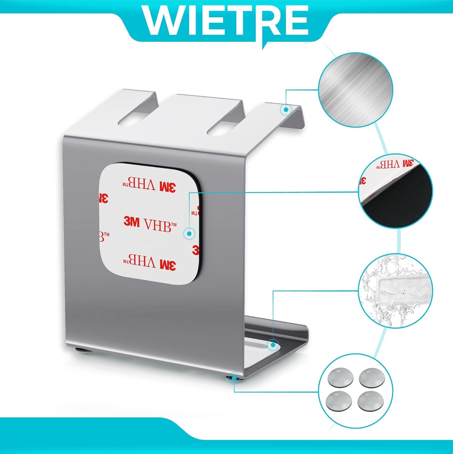 Premium Edelstahl Halter für 2 Aufsteckbürsten – kompatibel mit Oral-B®, Philips Sonicare® & weiteren