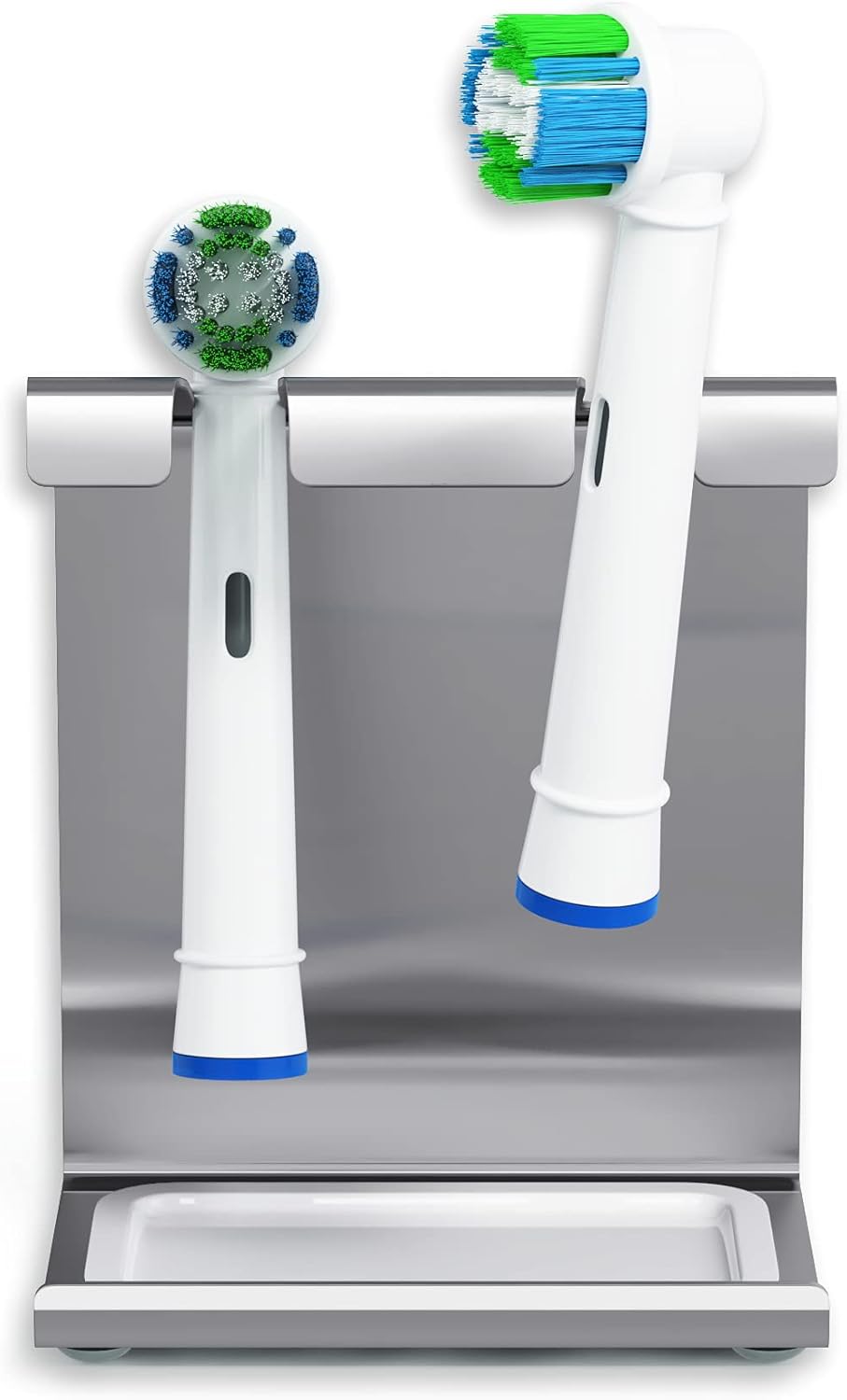 Premium Edelstahl Halter für 2 Aufsteckbürsten – kompatibel mit Oral-B®, Philips Sonicare® & weiteren