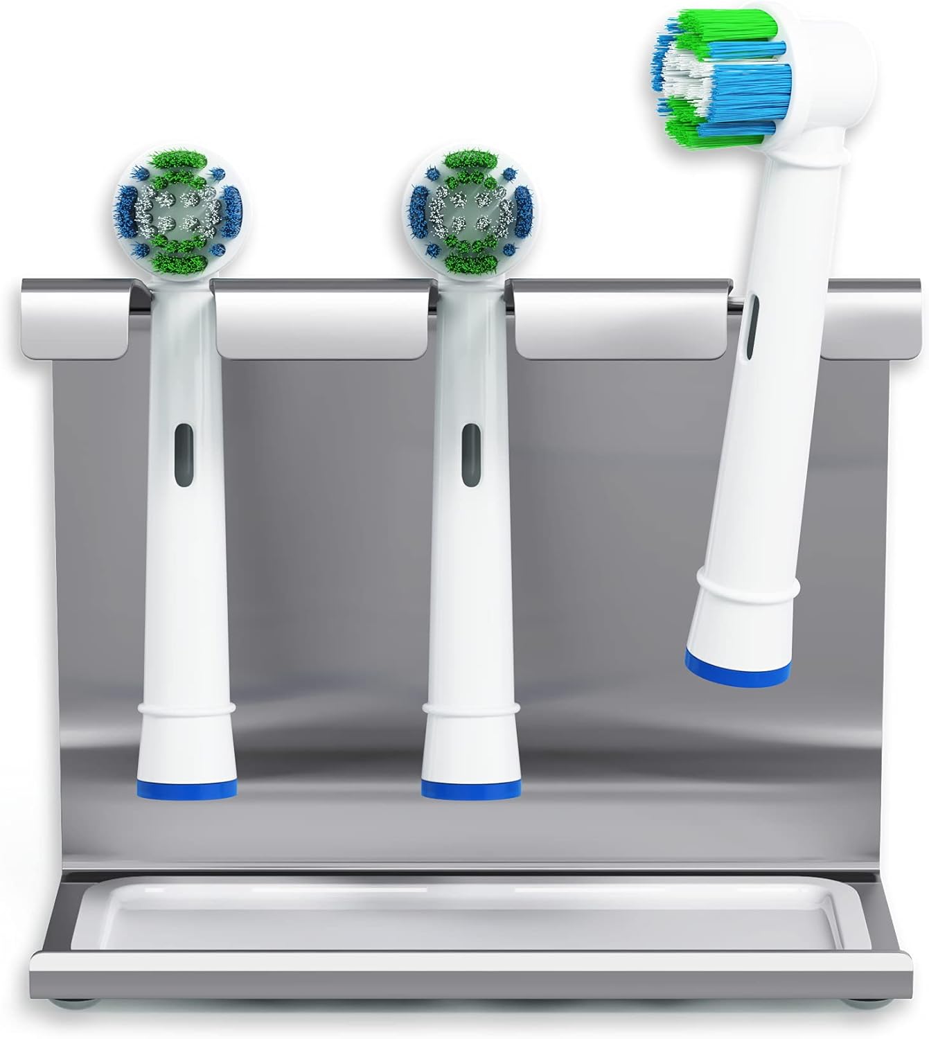 Premium Edelstahl Halter für 3 Aufsteckbürsten – kompatibel mit Oral-B®, Philips Sonicare® & weiteren