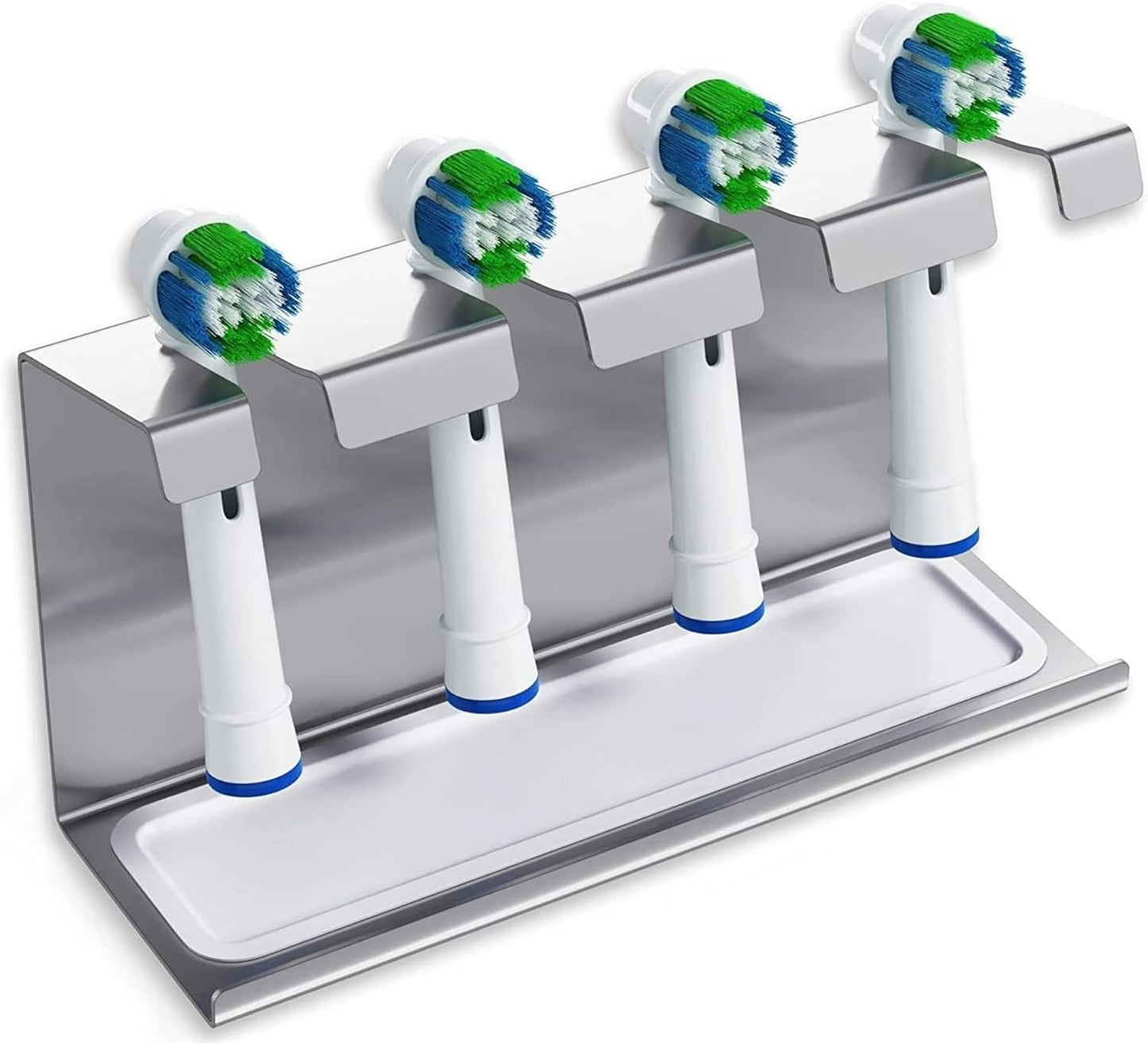 Premium Edelstahl Halter für 4 Aufsteckbürsten – kompatibel mit Oral-B®, Philips Sonicare® & weiteren
