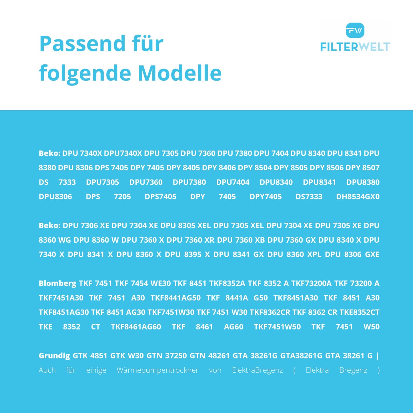 Filter passend für Beko Grundig Blomberg 2964840100 – Flusensieb Trockner
